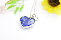 Lapis Lazuli Necklace, Heart, Natural Gemstone Jewelry, N4492