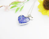 Lapis Lazuli Necklace, Heart, Natural Gemstone Jewelry, N4492