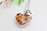Carnelian Necklace, Heart Carnelian Natural Gemstone Jewelry, N4493
