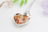 Carnelian Necklace, Heart Carnelian Natural Gemstone Jewelry, N4493