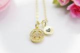 Peace Necklace, Gold Necklace, Dainty Necklace, N4505