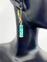 Imperial Jasper Earrings, Natural Regalite/Imperial Jasper/Sea Sediment Jasper, Hypoallergenic, Dangle Hoop Lever-back Earrings, N4709