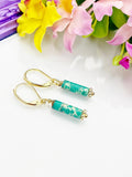 Imperial Jasper Earrings, Natural Regalite/Imperial Jasper/Sea Sediment Jasper, Hypoallergenic, Dangle Hoop Lever-back Earrings, N4709