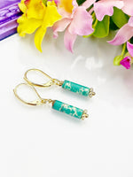 Imperial Jasper Earrings, Natural Regalite/Imperial Jasper/Sea Sediment Jasper, Hypoallergenic, Dangle Hoop Lever-back Earrings, N4709
