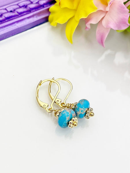 Imperial Jasper Earrings, Natural Regalite/Imperial Jasper/Sea Sediment Jasper, Hypoallergenic, Dangle Hoop Lever-back Earrings, N4710