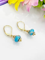 Imperial Jasper Earrings, Natural Regalite/Imperial Jasper/Sea Sediment Jasper, Hypoallergenic, Dangle Hoop Lever-back Earrings, N4710
