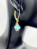Imperial Jasper Earrings, Natural Regalite/Imperial Jasper/Sea Sediment Jasper, Hypoallergenic, Dangle Hoop Lever-back Earrings, N4710