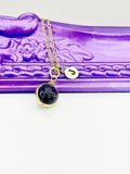 Blue Goldstone Necklace, Gemstone Jewelry, Best Mother's Day Gift, N4719