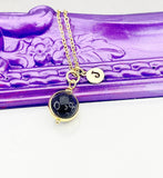 Blue Goldstone Necklace, Gemstone Jewelry, Best Mother's Day Gift, N4719