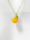 Orange Charm Necklace in Gold, N4722