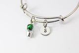 Cactus Pot Plant Bracelet, Personalized Initial Gift, N4543