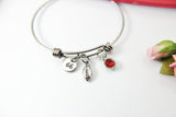 Football Bracelet, Personalized Initial Birthstone Gifts, N4553