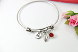 Football Bracelet, Personalized Initial Birthstone Gifts, N4553