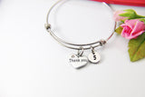 Thank You Bracelet Gift, Heart, Personalized Gift, N4555