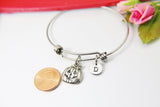 Pumpkin Jack O Lantern Bracelet, Personalized Initial Gift, N4565