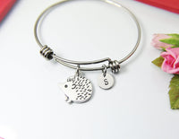 Silver Hedgehog Charm Bracelet Porcupine Pet Gifts Ideas Personalized Customized Made to Order, AN2243