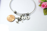 Fighter Airplane Bracelet, Pilot Gift, Pilot Girlfriend Jewelry Gift, N4589