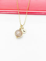 Sunstone Necklace, Natural Gemstone Jewelry Personalized Gift, N4607