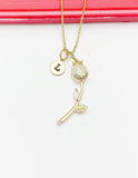 Gold Rose Necklace Mother's Day Gifts, Personalized Gifts, N4610