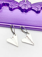 Paper Airplane Earrings, Hypoallergenic Earrings, N297-G