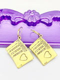 Gold Poker Earrings, Hypoallergenic, Dangle Hoop Lever-back Earrings, N4617