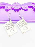 Silver Poker Earrings, Hypoallergenic, Dangle Hoop Lever-back Earrings, N4620