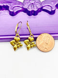 Gold Poker Earrings, Hypoallergenic, Dangle Hoop Lever-back Earrings, N4630