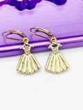 Gold Dress Earrings, Hypoallergenic, Dangle Hoop Lever-back Earrings, N4637