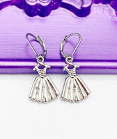 Silver Dress Earrings, Hypoallergenic, Dangle Hoop Lever-back Earrings, N4642
