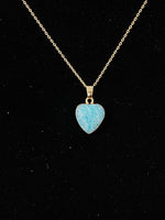 Amazonite Necklace, Heart, Natural Gemstone Jewelry, N4687