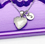 Tiny Heart Locket Necklace, Stainless Steel Locket Necklace, Personalized Gift, N4704