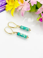 Imperial Jasper Earrings, Natural Regalite/Imperial Jasper/Sea Sediment Jasper, Hypoallergenic, Dangle Hoop Lever-back Earrings, N4709