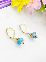 Imperial Jasper Earrings, Natural Regalite/Imperial Jasper/Sea Sediment Jasper, Hypoallergenic, Dangle Hoop Lever-back Earrings, N4710