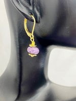 Imperial Jasper Earrings, Natural Regalite/Imperial Jasper/Sea Sediment Jasper, Hypoallergenic, Dangle Hoop Lever-back Earrings, N4711