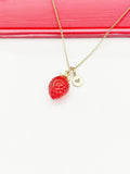 Red Strawberry Necklace, Lampworked, Best Mother's Day Gift, Personalized Gifts, N4721