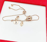 Rose Gold Rose Bracelet, June Birth Flower Gift, Personalized Gift, N172T