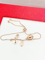 Rose Gold Rose Bracelet, June Birth Flower Gift, Personalized Gift, N172T
