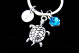 Turtle Charm Keychain, Turtle Love Pet Gifts Idea, Personalized Made to Order Jewelry, N1248A