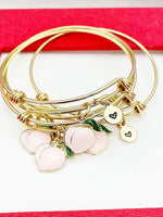 Peach Bracelet, Gold Peach Bangle, Birthday Gift, Personalized Gift, N1236G