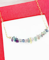 Fluorite Necklace, Natural Gemstone Jewelry, N4763