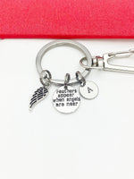 Guardian Angel Keychain, Silver Angel Wing Charm, Feather Charm, Angel Gift, Memorial, Condolences Gift, Personalized Gift, N4778