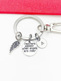 Guardian Angel Keychain, Silver Angel Wing Charm, Feather Charm, Angel Gift, Memorial, Condolences Gift, Personalized Gift, N4778