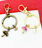 Umbrella Keychain, Silver Gold Bronze Option, Best Friends Gift, Birthday Gift, Graduation Gift, Retirement Gift, Personalized Gift, N4780
