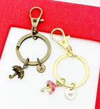 Umbrella Keychain, Silver Gold Bronze Option, Best Friends Gift, Birthday Gift, Graduation Gift, Retirement Gift, Personalized Gift, N4780