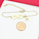 Infinity Bracelet, Gold Love Infinity Charm, Birthday Gift, Girlfriend Gift, Christmas Gift, Mother's Day Gift, Valentine's Gift, N4797