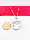 Stainless Steel Egyptian Eye of Horus Necklace, Egyptian Eye of Horus Gift, God Eye Charm, Eye of Horus Gift, Men Gift, N4799