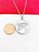 Stainless Steel Egyptian Eye of Horus Necklace, Egyptian Eye of Horus Gift, God Eye Charm, Eye of Horus Gift, Men Gift, N4799