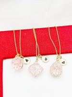Gold Press Dried Flower Necklace, N4801