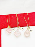 Gold Press Dried Flower Necklace, N4801