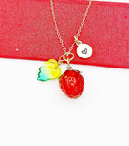 Red Strawberry Necklace, Handmade Lampwork,  Best Christmas Gift for Daughter, Granddaughter, Sister, Mom, Grandmother, Aunt Gift, N4806